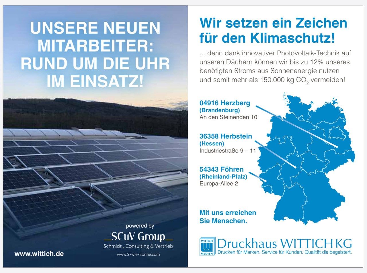 SCuV und Wittich für den Klimaschutz